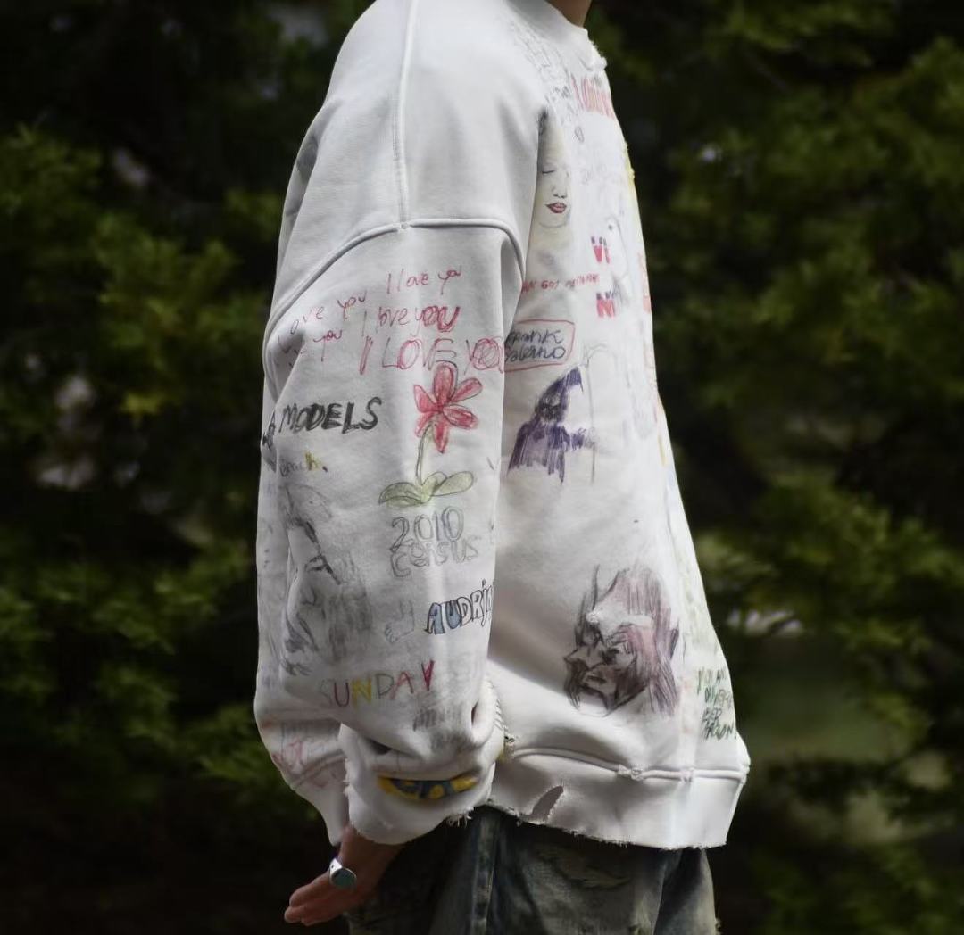 Paly Hollywood A Child of God All-Over Graphic Cropped Sweatshirt