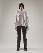 Paly Hollywood A Child of God All-Over Graphic Cropped Sweatshirt