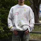 Paly Hollywood A Child of God All-Over Graphic Cropped Sweatshirt
