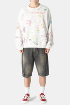 Paly Hollywood A Child of God All-Over Graphic Cropped Sweatshirt