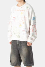 Paly Hollywood A Child of God All-Over Graphic Cropped Sweatshirt