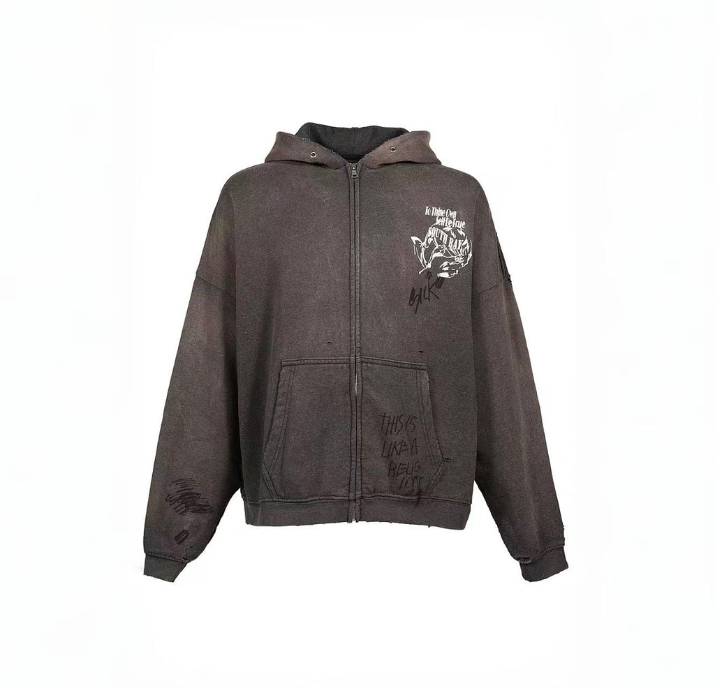 Paly Hollywood Carrying the Message Graphic Zip-Up Hoodie