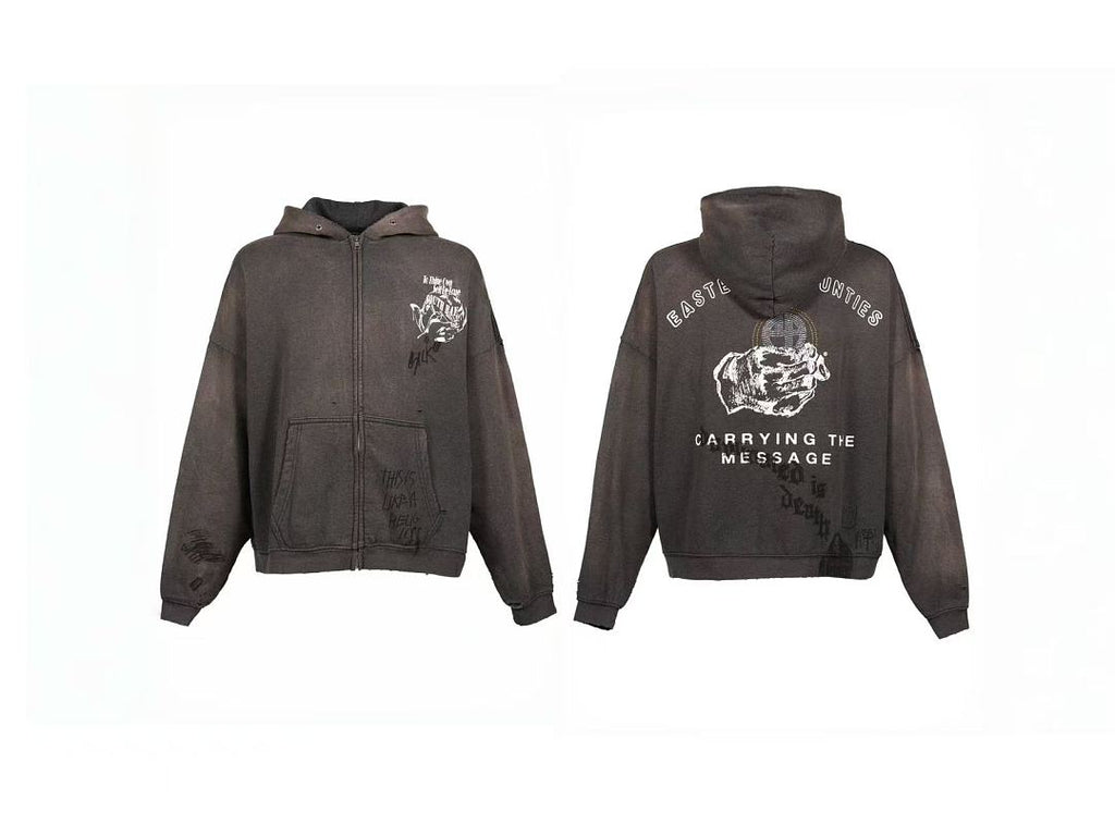 Paly Hollywood Carrying the Message Graphic Zip-Up Hoodie