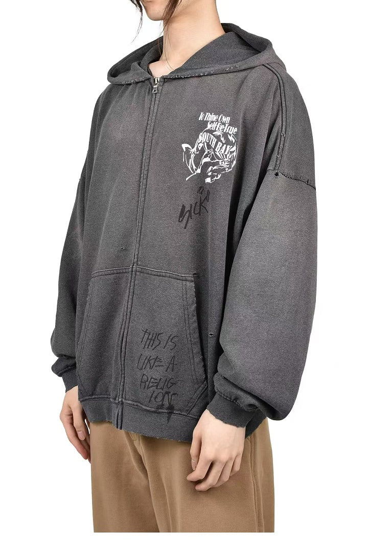 Paly Hollywood Carrying the Message Graphic Zip-Up Hoodie