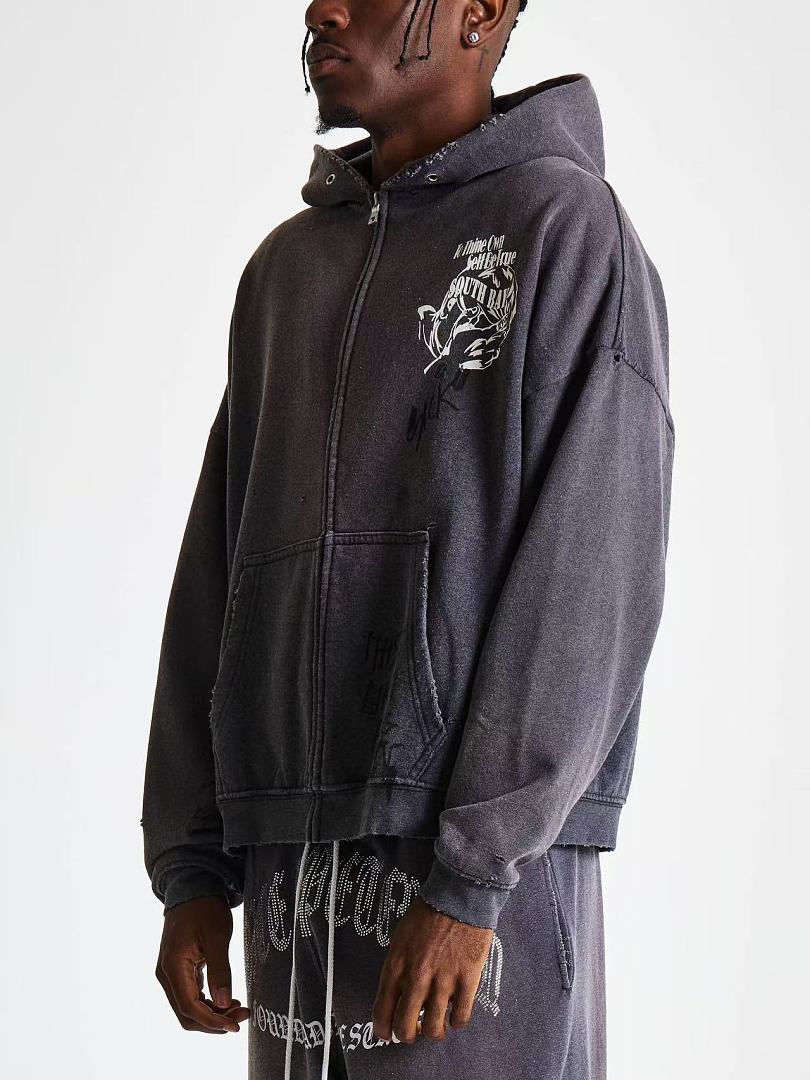 Paly Hollywood Carrying the Message Graphic Zip-Up Hoodie