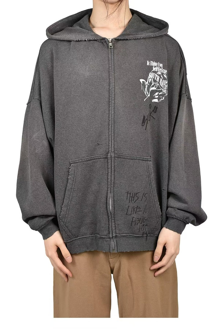 Paly Hollywood Carrying the Message Graphic Zip-Up Hoodie