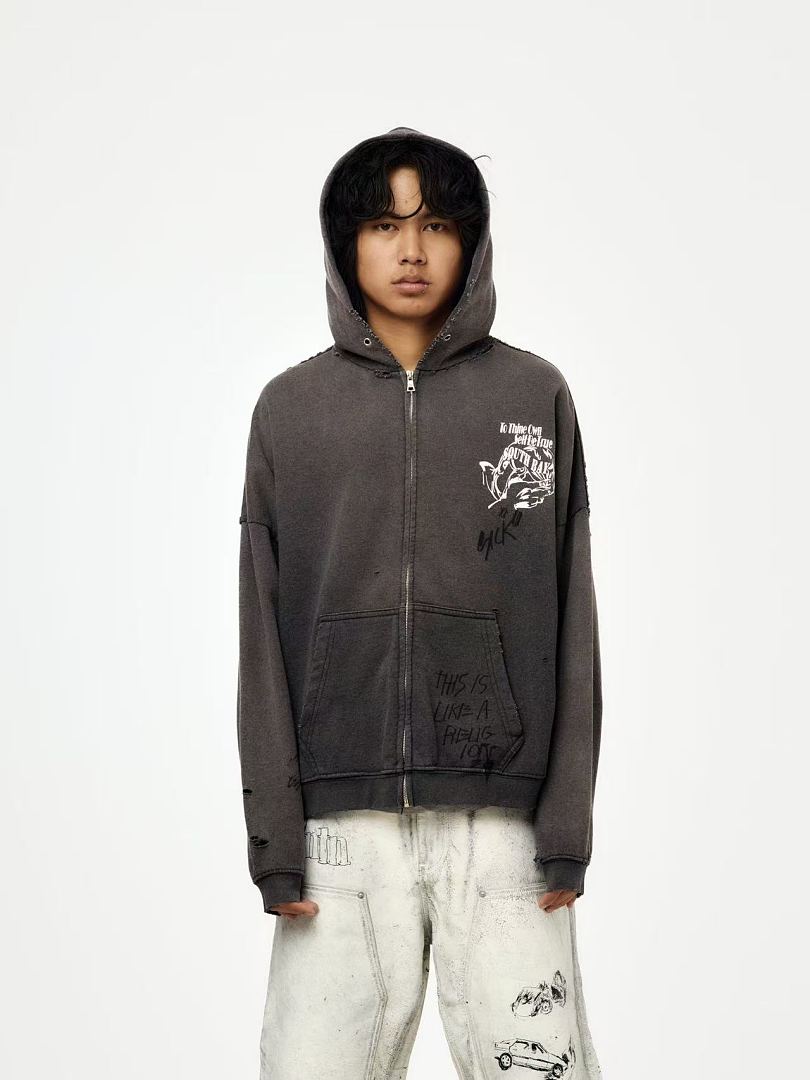 Paly Hollywood Carrying the Message Graphic Zip-Up Hoodie