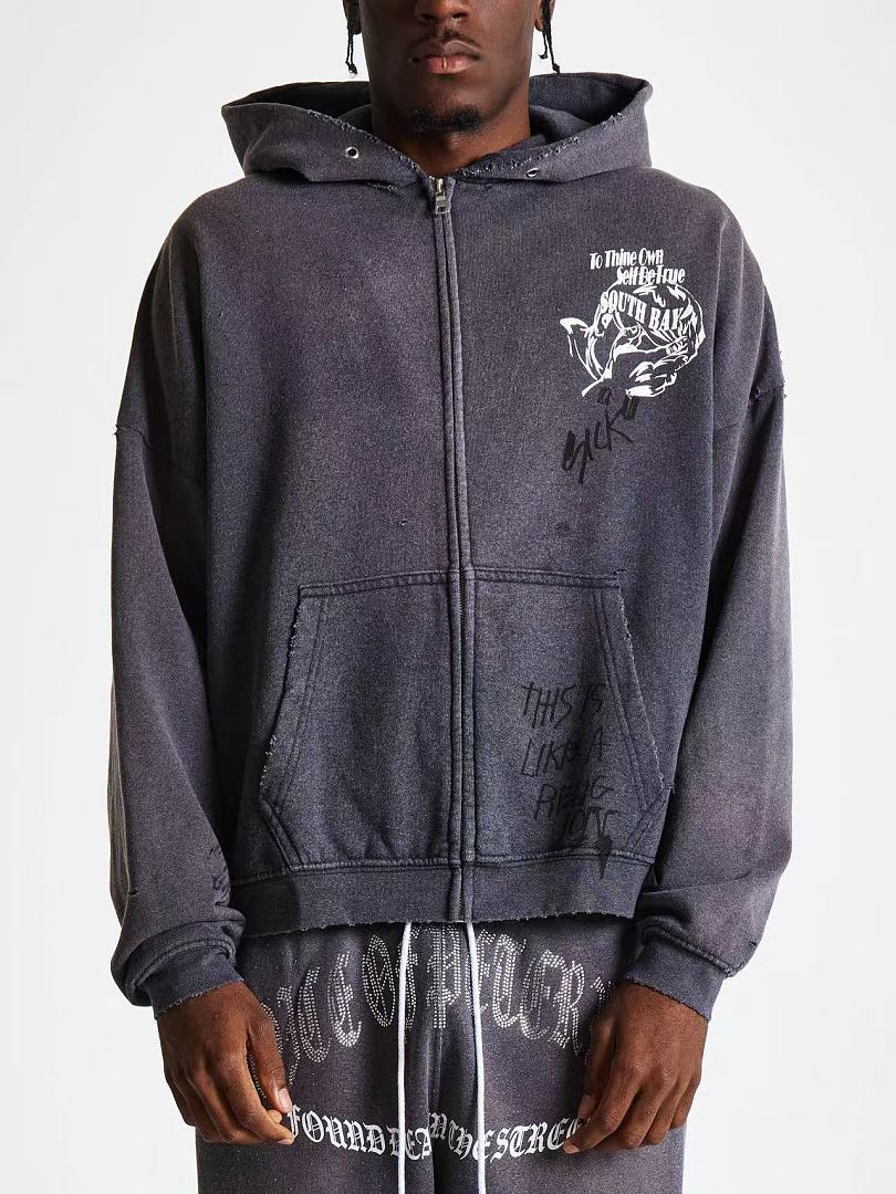 Paly Hollywood Carrying the Message Graphic Zip-Up Hoodie