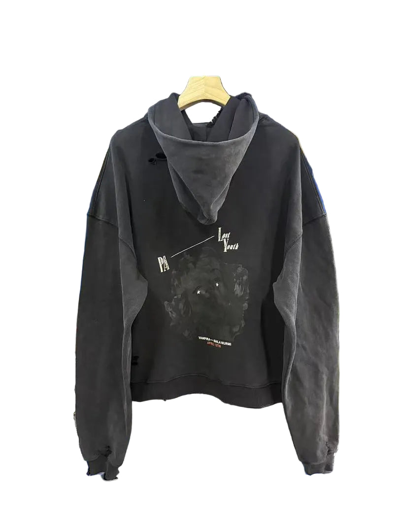 Paly Hollywood Black Madonna Contrast-Sleeve Hoodie
