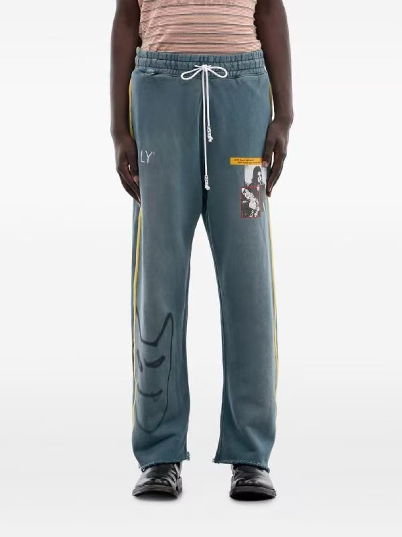 Paly Hollywood Blue Gray Graphic Sweatpants