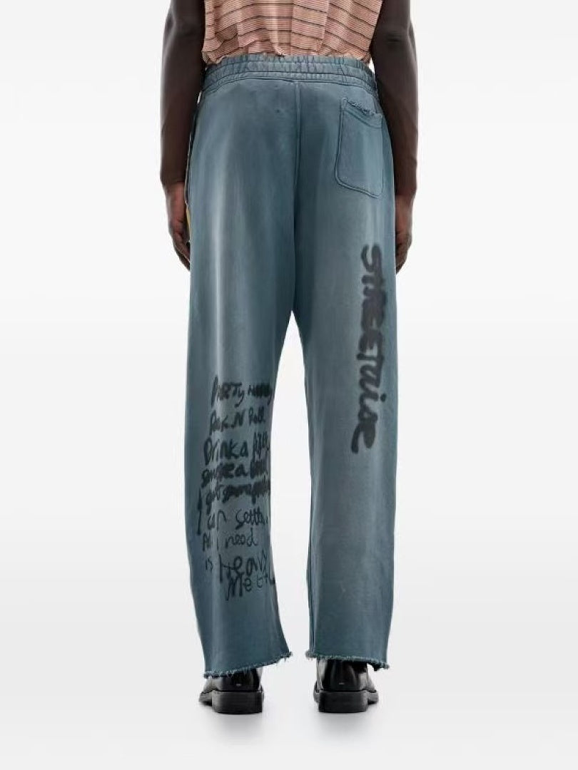 Paly Hollywood Blue Gray Graphic Sweatpants