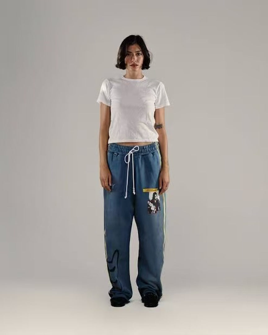 Paly Hollywood Blue Gray Graphic Sweatpants