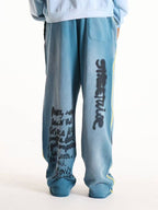 Paly Hollywood Blue Gray Graphic Sweatpants