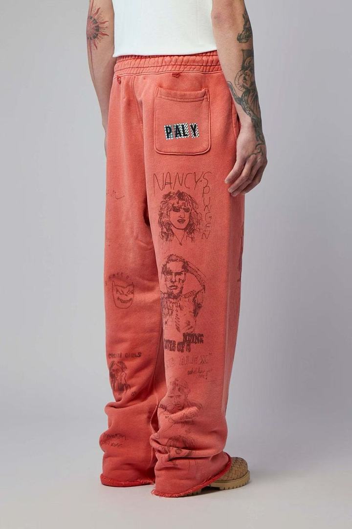 Paly Hollywood Coral All-Over Graphic Sweatpants
