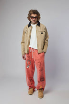 Paly Hollywood Coral All-Over Graphic Sweatpants