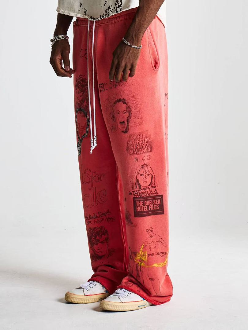 Paly Hollywood Coral All-Over Graphic Sweatpants