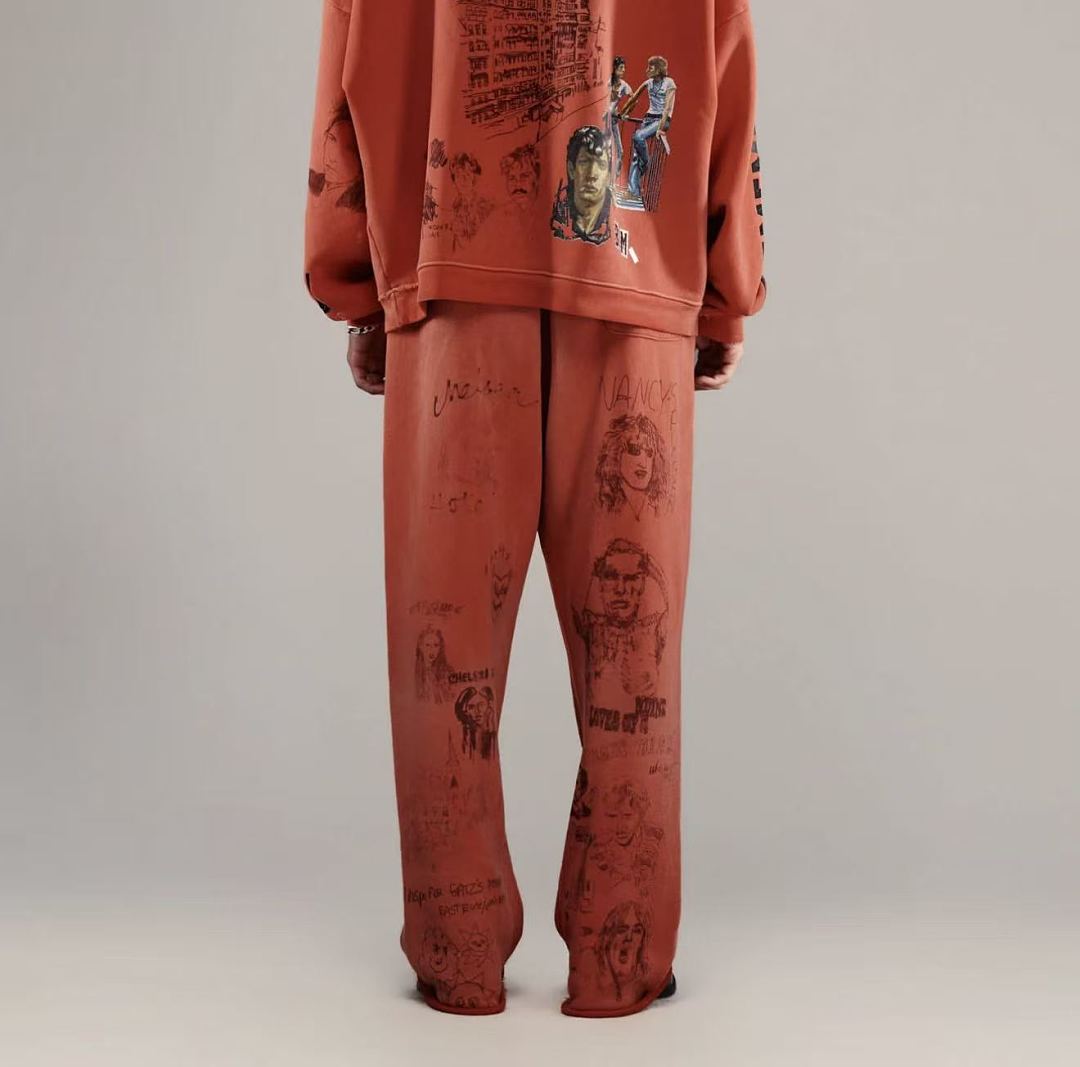 Paly Hollywood Coral All-Over Graphic Sweatpants