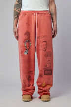 Paly Hollywood Coral All-Over Graphic Sweatpants