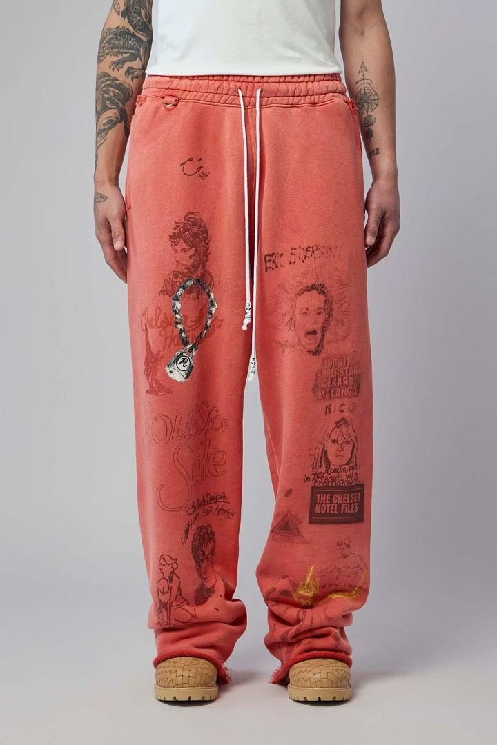 Paly Hollywood Coral All-Over Graphic Sweatpants