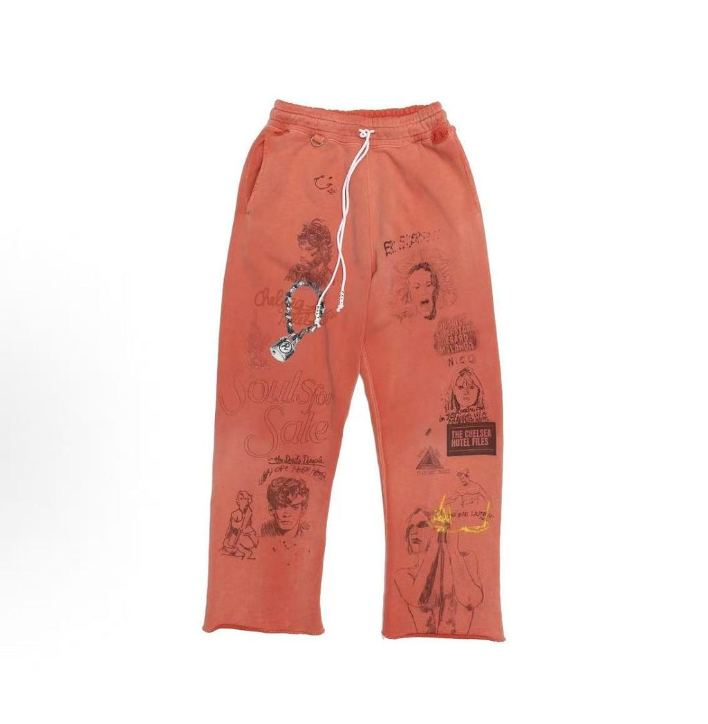 Paly Hollywood Coral All-Over Graphic Sweatpants