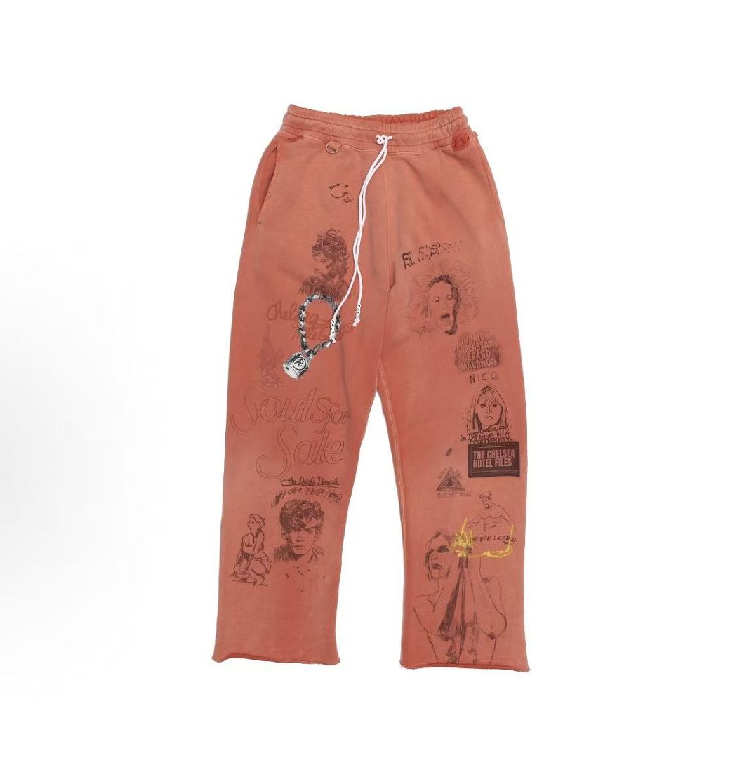 Paly Hollywood Coral All-Over Graphic Sweatpants