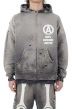 Saint Michael Darkside Justice Distressed Zip Hoodie