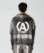 Saint Michael Darkside Justice Distressed Zip Hoodie