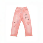 Paly Hollywood Pink Distressed Graphic Sweatpants