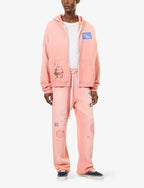 Paly Hollywood Pink Distressed Graphic Sweatpants