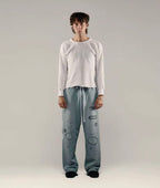 Paly Hollywood Sage Green Distressed Graphic Sweatpants