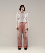Paly Hollywood Pink Distressed Graphic Sweatpants