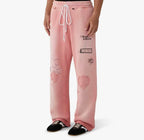 Paly Hollywood Pink Distressed Graphic Sweatpants
