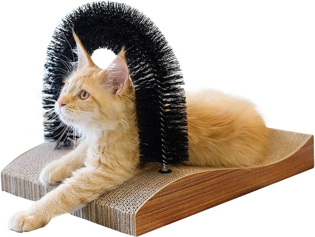 Cat Self Groomer Arch Scratcher Massager Toy with Scratch Pad for Cats Hover Image