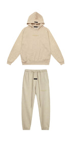 Fear of God Essentials Silicone Logo Hoodie & Sweatpants Set Wheat