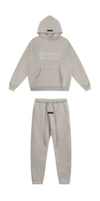 Fear of God Essentials Double Line Hoodie & Sweatpants Set Silver Grey