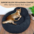 Medium Calming Dog Bed 30in Donut Plush Washable Bed Up to 45lbs