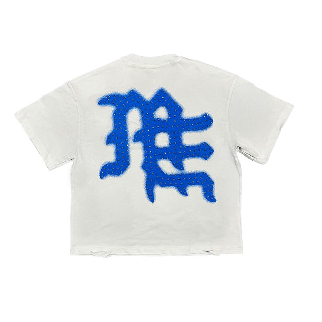 Blue ‘End’ Rhinestone Tee Main Image