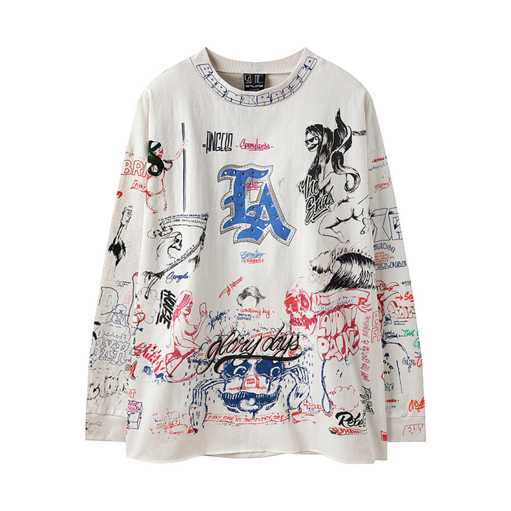 Saint Michael Glory Days LA Graffiti Long Sleeve Tee