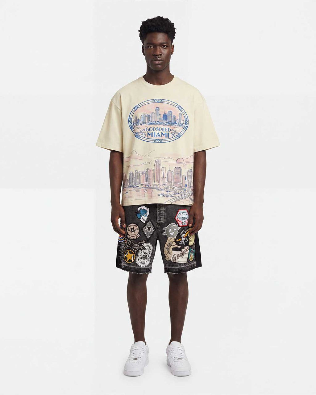 Godspeed Miami Skyline Tee Bone