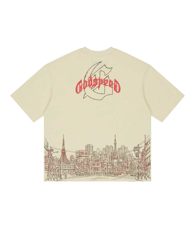 Godspeed Tokyo Skyline Tee Bone Main Image