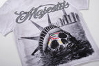 Majestik “Dystopian Liberty” Skull Rhinestone Vintage Tee