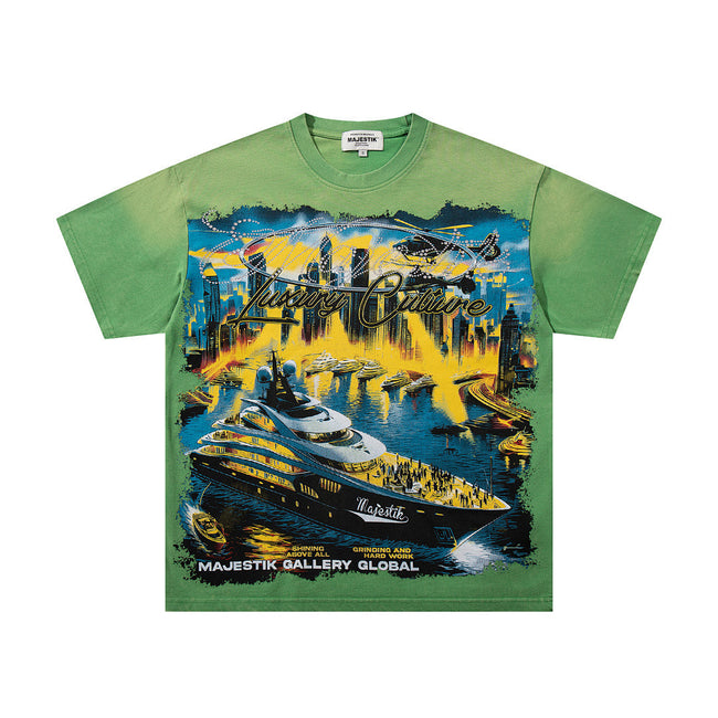 Majestik “Luxury Culture” Yacht Vintage Tee（Green） Hover Image