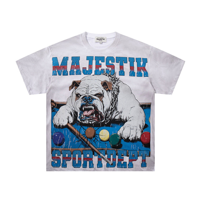 Majestik “Billiards Bulldog” Sport Dept Vintage Tee（White） Hover Image