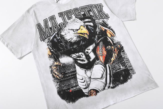 Majestik “Gridiron Eagle” Vintage White Tee Main Image