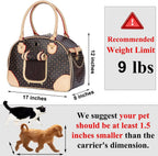 Luxury Pet Carrier Breathable Mesh PU Leather Travel Handbag Small Dogs Cats