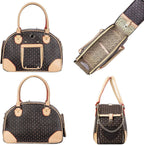 Luxury Pet Carrier Breathable Mesh PU Leather Travel Handbag Small Dogs Cats