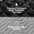 Formosa Covers Car Seat Hammock Cover with Non-Slip Fabric for Dogs and Pets Black