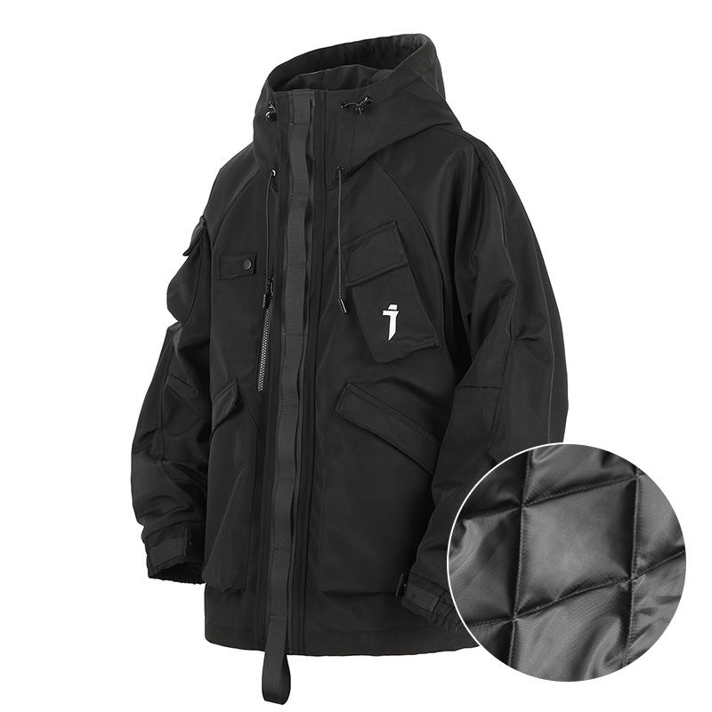 Tactical Multi-Pocket Quilted Techwear Jacket