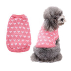 Autumn And Winter Warm Red Pink Love Dog Clothes
