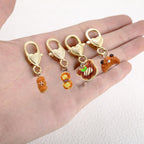Shein Resin Simulation Creative Bear Bread Donut Baking Cake Love Metal Series Gift Pendant